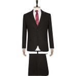 Süvari Slim Fit Yelekli Takım Elbise Erkek Siyah Renk Drop 6 Drop Modeli - 44