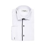 SÜVARİ Süvari Ata Yaka Slim Fit Siyah Çizgili Erkek Gömlek