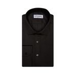 SÜVARİ Süvari Slim Fit Armürlü Siyah Erkek Gömlek