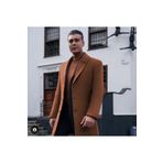 SÜVARİ Süvari Slim Fit Kırlangıç Yaka Kahverengi Erkek Kaşe Kaban