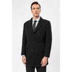 SÜVARİ Süvari Slim Fit Yünlü Sivri Yaka Antrasit Erkek Kaban