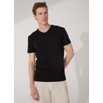 Süvari TS1014000276 O Yaka Düz Siyah Erkek T-shirt