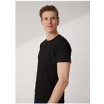 Süvari TS1014000280 O Yaka Armürlü Siyah Erkek T-Shirt