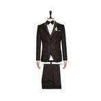 SÜVARİ Yelekli Siyah Slim Fit Damatlık Takım Elbise