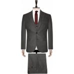 Süvari Yelekli Siyah Slim Fit Takım Elbise Erkek 48 Beden Drop 6 Drop Özel Model
