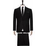 Süvari Yelekli Slim Fit Takım Elbise - 50 - 6 Drop - Siyah
