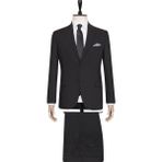 Süvari Yelekli Slim Fit Takım Elbise Siyah Erkek 48 Beden Motifli Kumaş ile Şık Tasarım - 6 Drop