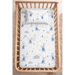 Suvay %100 Pamuk Lastikli Bebek Çarşafı | Park Yatak 60X120 70X110 70X120 Uyumlu - Gri - Beyaz - 70 x 120 cm