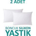 Suvay 2 Adet Antialerjik Boncuk Silikon Yastık Pamuklu Kılıf 900 Gram - 50 x 70 cm - Beyaz