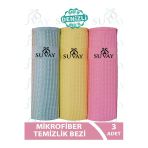 Suvay 3'Lü Mikrofiber Temizlik Bezi & Cam Bezi Araba Bezi Toz Bezi Magic Towel Sihirli Temizlik Bezleri Vitrin