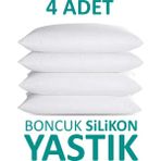 Suvay 4 Adet Antialerjik Boncuk Silikon Yastık Pamuklu Kılıf 900 Gram - 50 x 70 cm - Beyaz