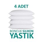 Suvay 4 Adet Antialerjik Boncuk Silikon Yastık Pamuklu Kılıf 900 Gram Beyaz