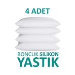 SUVAY 4 Adet Antialerjik Boncuk Silikon Yastık Pamuklu Kılıf 900 gram