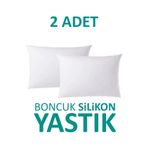 SUVAY Boncuk Silikon Yastık 2'li 50x70 cm 900 Gram Silikonlu Elyaf Dolgulu Beyaz Antibakteriyel Yastık
