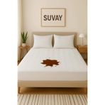 SUVAY Kapitone Fitted Full Kenar Su Sıvı Geçirmez Alezi Beyaz Renkli Tek Çift Kişilik Yatak Koruyucu (100x200)