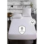 Suvay Kapitone Fitted Su Sıvı Geçirmez Alez Çarşaf 160 x 200 Çift Kişilik Kapitoneli Pamuklu Yatak Alezi - 160 x 200 cm - Beyaz