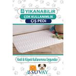 Suvay Kedi Köpek Tavşan Çiş Pedi 45x60 | Sıvı Geçirmez Yıkanabilir Emici | Hasta Bebek Alezi - Beyaz