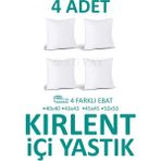 Suvay Kırlent Içi Yastık 4'lü Silikon Elyaf Dolgulu Kırlent Iç Yastığı (4 Farklı Ebat Seçenekli) - 40 x 40 cm - Beyaz