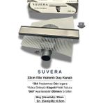 Suvera 33CM Paslanmaz Izgaralı (File Yalıtım Kitli) Koku Önleyici Klapeli Duş Kanalı – Ø50MM (Fileli) S-Sifon Sistemi - Düz Izgara (Retta)
