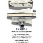 Suvera 40CM Paslanmaz Izgaralı (File Yalıtım Kitli) Koku Önleyici Klapeli Duş Kanalı – Ø50MM (Fileli) S-Sifon Sistemi - Düz Izgara (Retta)