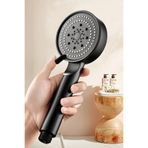 SUVİA 5 Fonksiyonlu Siyah Duş Başlığı Ayarlanabilir Turbo Jet El Duşu
