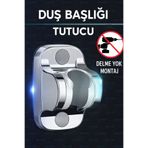 SUVİA Duş Başlığı Tutucu Yapışkanlı – Ayarlanabilir, Su Geçirmez, Delme Gerektirmez