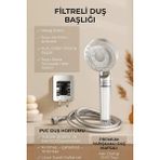 Suvia Filtreli Duş Başlığı Masaj Etkili + Pvc Hortum + Yapışkanlı Askı | Klor Arındırıcı, Suyu Yumuşatır - Beyaz