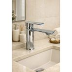 Suvia Modern Krom Lavabo Bataryası Tek Kollu Banyo Musluğu Lavabo Armatürü Paslanmaz Su Tasarruflu
