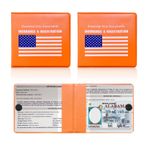 Suvnie 2 ADET Araç Kayıt Sigortası Tutucu, 10.6 "× 4.8" Temel Otomatik Kart Belge Eldiven Kutusu Düzenleyici, Kapatmalı, Sürücü Belgesi için Araba Aksesuarları (Mavi Bayrak, Turuncu)