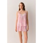 Suwen Ashley Atlet Şort Pijama Takımı - Pembe - XL