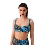 SUWEN Azure Drapeli Bikini Üst