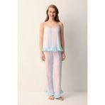 Suwen Briella Pamuklu Atlet Pantolon Pijama Takımı - Pembe