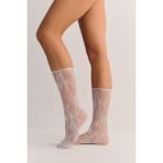 Suwen Fishnet Dantelli Soket Çorap - Standart - Ekru