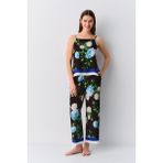 Suwen Freya Atlet Pantolon Pijama Takımı - 2XL - Siyah Desenli