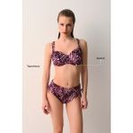 Suwen Janet Balenli Balkonet Toparlayıcı Bikini Üst - 40 - Leopar - Pembe