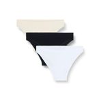 Suwen Kadın 3 P Basic Coton Slip Külot, Çok Renkli (Blck/Wht/Skn 311), Na (Üretici Ölçüsü: Xl)