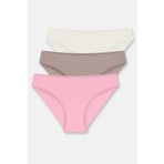 Suwen Kadın 3 P Basic Coton Slip Külot, Çok Renkli (Ecr/Cap/Pnk 40), Na (Üretici Ölçüsü: S)