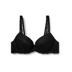 Suwen Kadın Latte Padded Bra Push-Up Sütyen, Siyah (Black 012), 85B (Üretici Ölçüsü: 85)