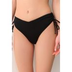 Suwen Kadın Siyah Yanı Büzgülü Bikini Alt Örme Kumaş ile Rahat Kullanım - 36