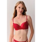 Suwen Lace Passion Dantelli Yarı Destekli Balenli Sütyen - 70A - Kırmızı