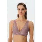 Suwen Lacy Soft Dantelli Desteksiz Balensiz Sütyen - Vizon - 90B