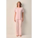 Suwen Laurel Pijama Takımı - Pembe - 2XL