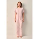 Suwen Laurel Pijama Takımı - Pembe - XL