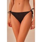 Suwen Line Lurex Ince Bağcıklı Bikini Alt - Simli - 36