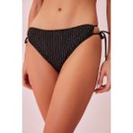 Suwen Line Lurex Yanı Bağcıklı Parlak Bikini Alt - Simli - 36