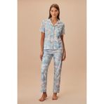 Suwen Lotus Maskülen Pijama Takımı - 2XL - Mavi