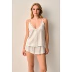 Suwen Maison Mini Şort Pijama Takımı - Ekru - 2XL