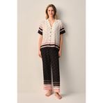 Suwen Monogram Gömlek Yaka Pijama Takımı