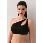 SUWEN Noir Tek Omuz Detaylı Bralet Bikini Üst