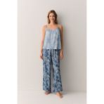 Suwen Paisly Atlet Pantolon Pijama Takımı - Lacivert Desenli - XL
